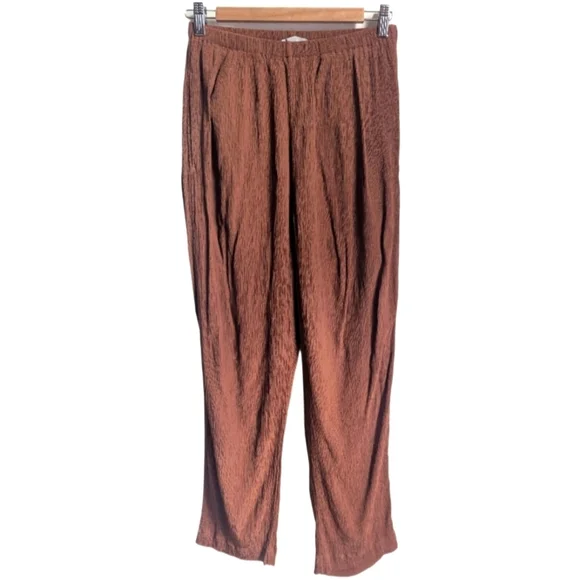 EVERLANE Brown The Naia Minimalist Casual Ripple Pull On Pant Extra-Small - Picture 4 of 15